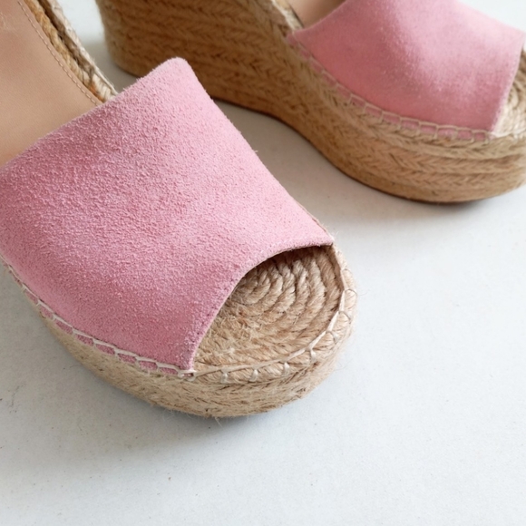 Marc Fisher suede pink wedge platform espadrille sandals - Picture 10 of 16